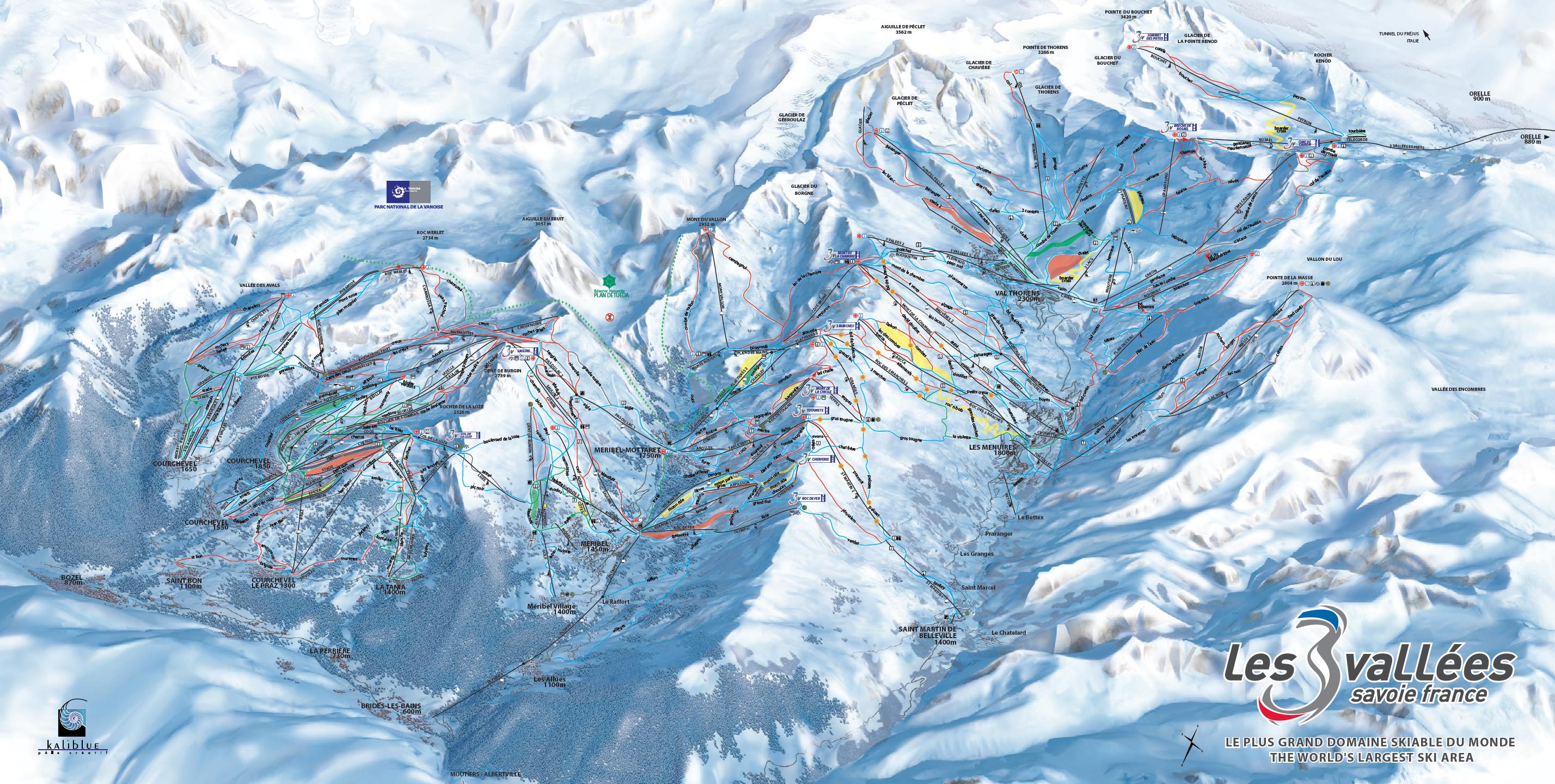 Plan des 3 Vallées Skimap